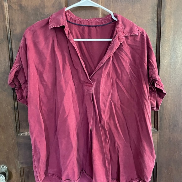 Casual Burgundy Button-Up Shirt - Picture 1 of 1